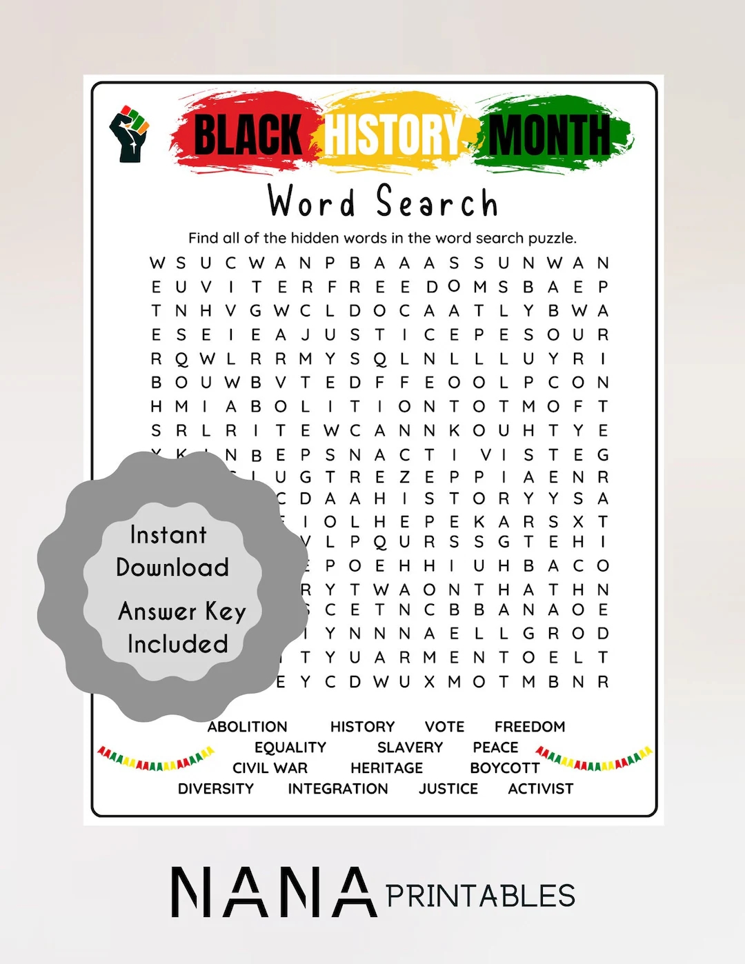 Black History Month Crossword Puzzle Printable Black History Month Crossword Puzzle Printable