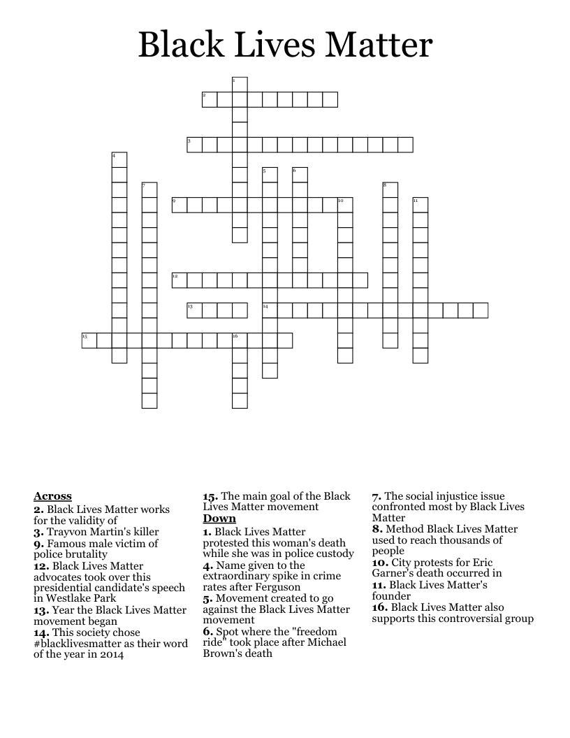 Black Lives Matter Word Search WordMint Black Lives Matter Word Search WordMint