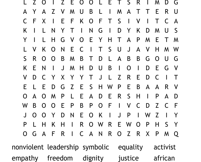 Black Lives Matter Word Search WordMint