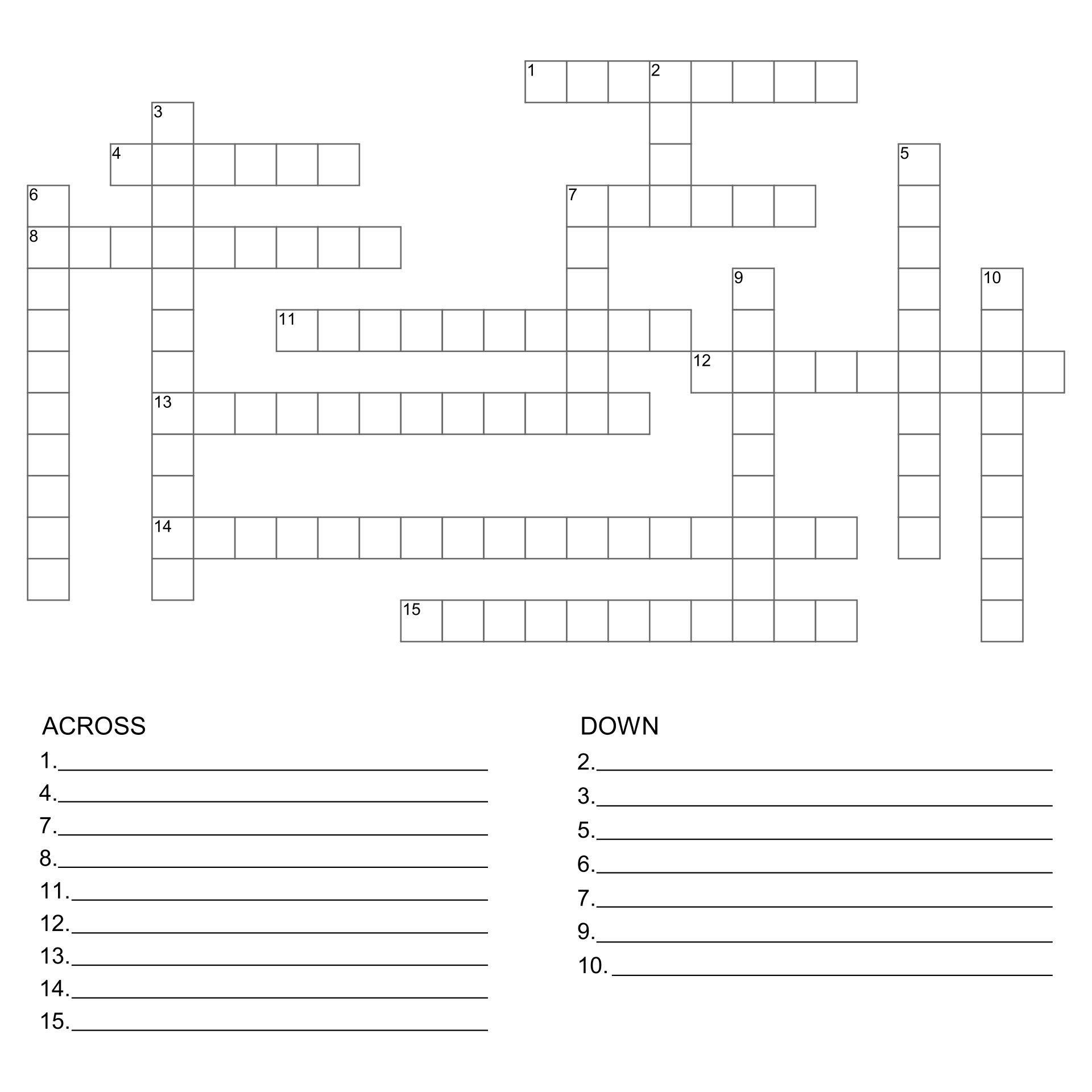 Free Printable Crossword Puzzles Templates Free Printable Crossword Puzzles Templates