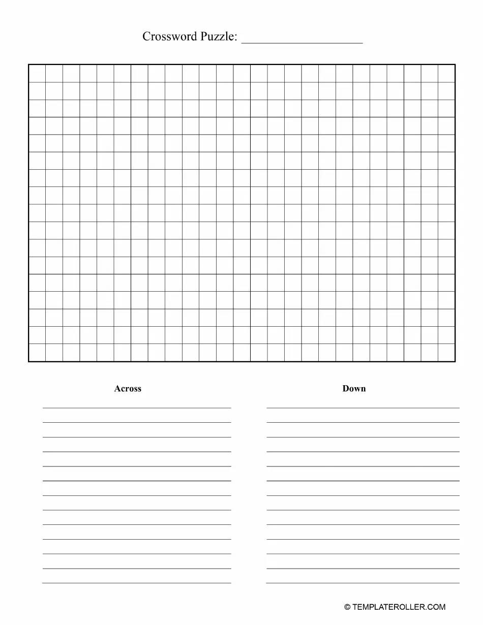 Blank Crossword Puzzle Template Download Fillable PDF Templateroller Blank Crossword Puzzle Template Download Fillable PDF Templateroller