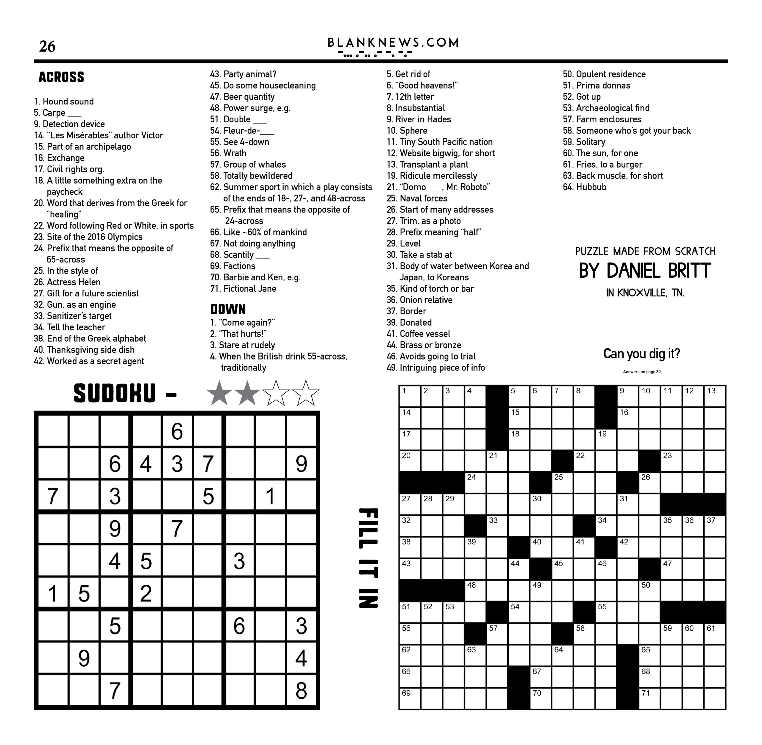 Blank s July 2023 Sudoku And Crossword Puzzles Can You Dig It Blank Newspaper Blank s July 2023 Sudoku And Crossword Puzzles Can You Dig It Blank Newspaper