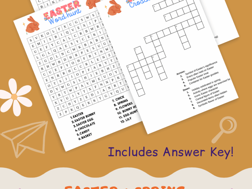 Blossoming Minds Free Easter And Spring Crossword Puzzles For Kids Tater Tots Co