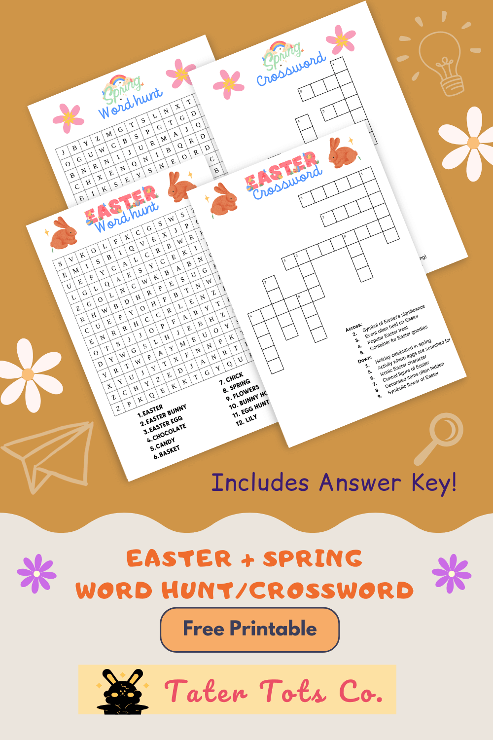 Blossoming Minds Free Easter And Spring Crossword Puzzles For Kids Tater Tots Co  Blossoming Minds Free Easter And Spring Crossword Puzzles For Kids Tater Tots Co