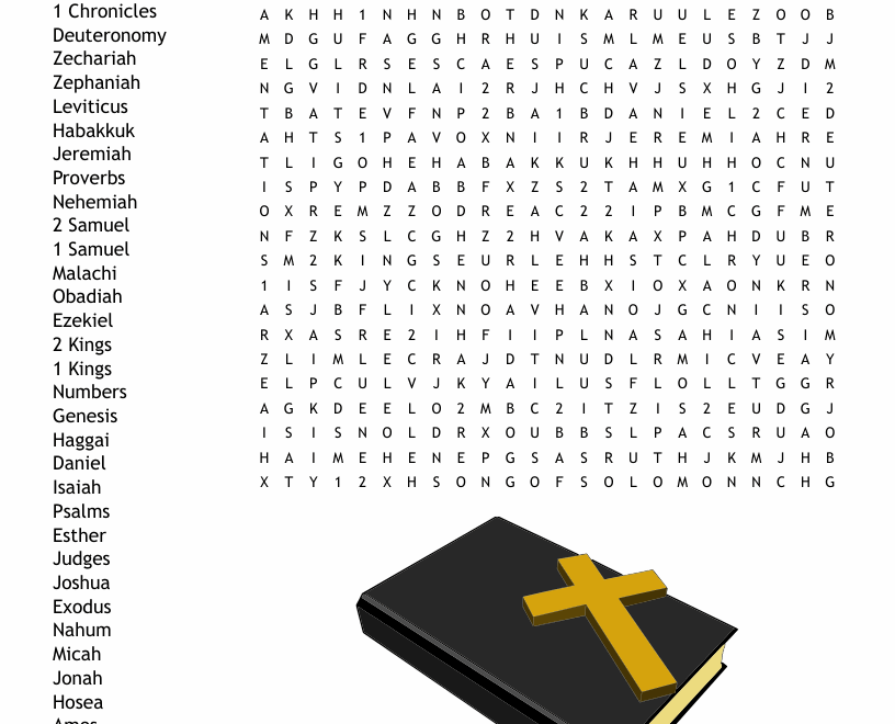 Books Of The Bible The Old Testament Word Search WordMint