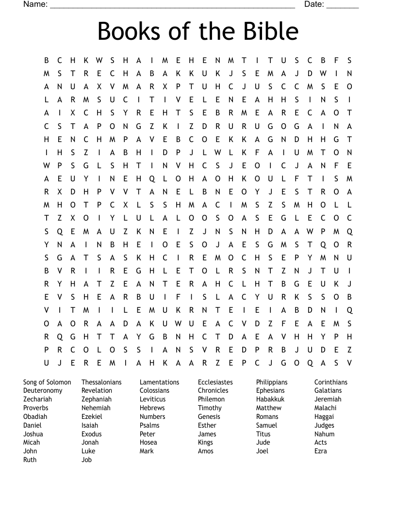 Books Of The Bible Word Search WordMint Books Of The Bible Word Search WordMint
