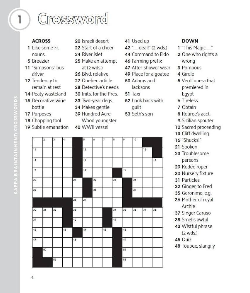 Braintainment Crosswords Spiral Puzzle Book Kappa Books Publishers 9781559910644 Amazon Books Braintainment Crosswords Spiral Puzzle Book Kappa Books Publishers 9781559910644 Amazon Books