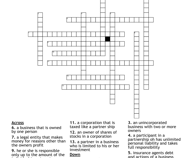 Business Crossword WordMint