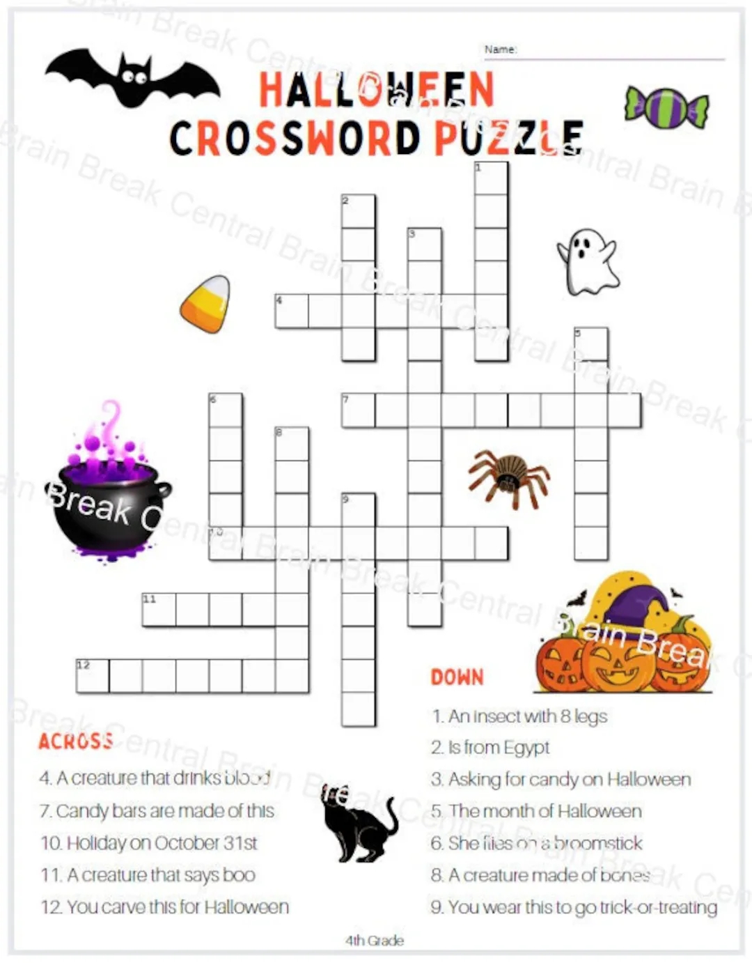 Buy 4th Grade Halloween Crossword Puzzle With Answer Key Online In India Etsy Buy 4th Grade Halloween Crossword Puzzle With Answer Key Online In India Etsy