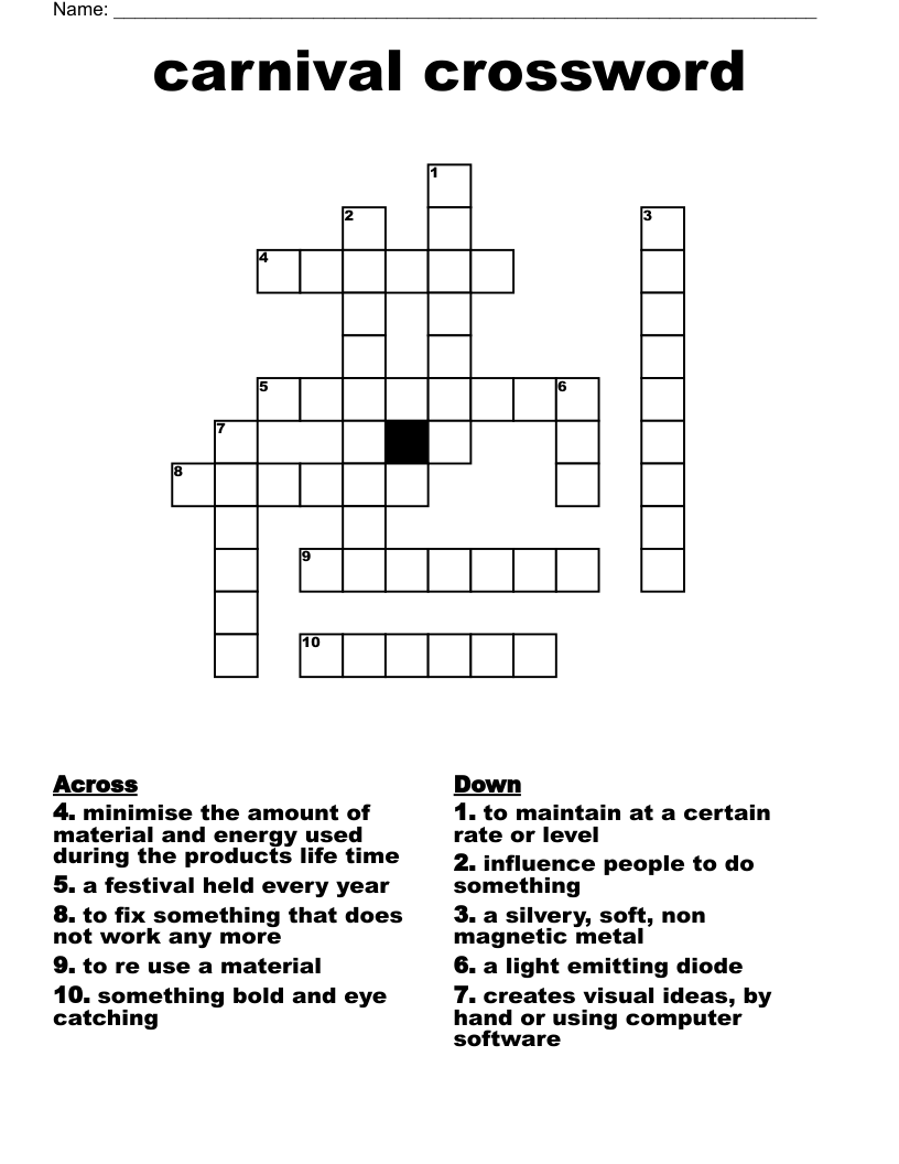 Carnival Crossword WordMint