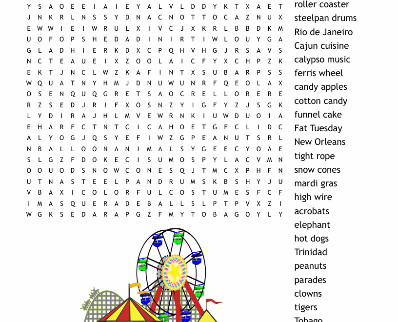 Carnival Crossword WordMint