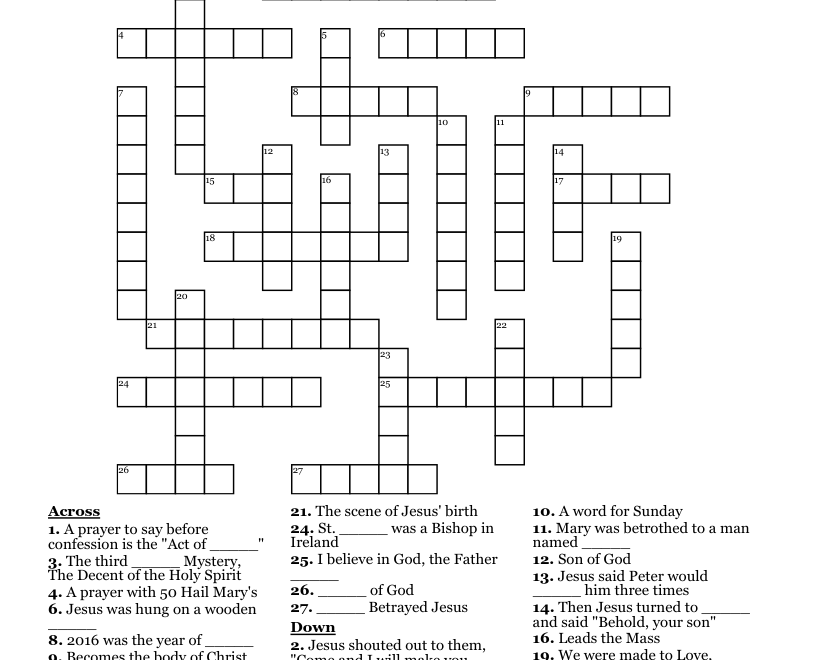 Catholic Crossword WordMint