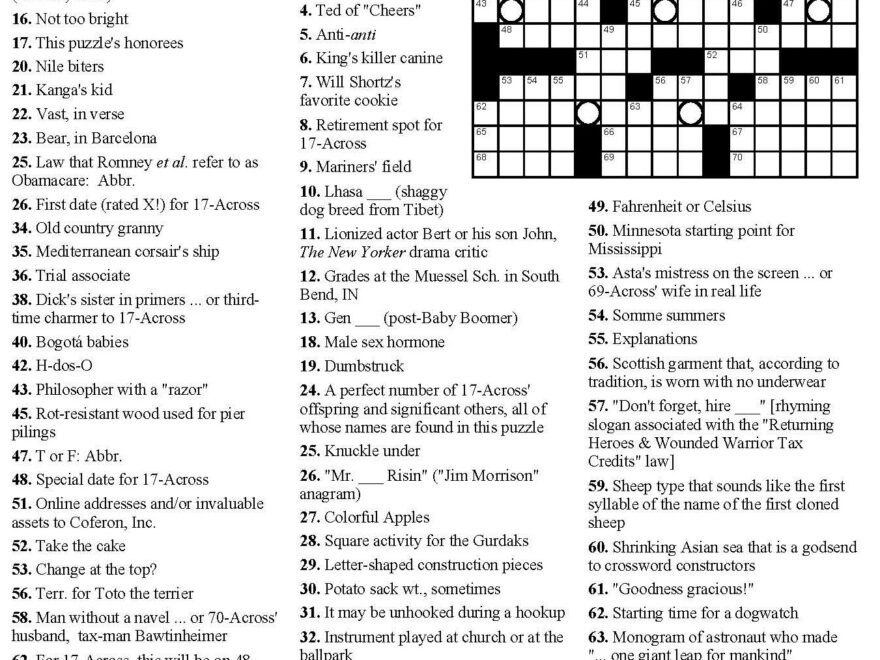 Celebrated Chemical Cycle Crossword Puzzle