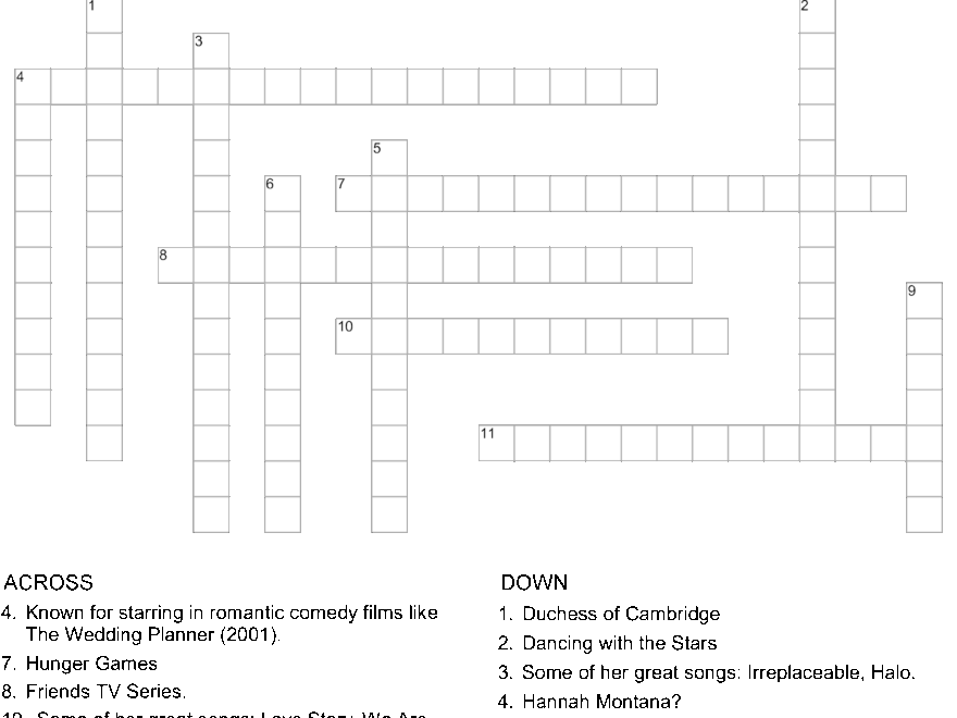 Celebrity Crossword Puzzle Main Image Download Template Printable Crossword Puzzles Full Size PNG Download SeekPNG