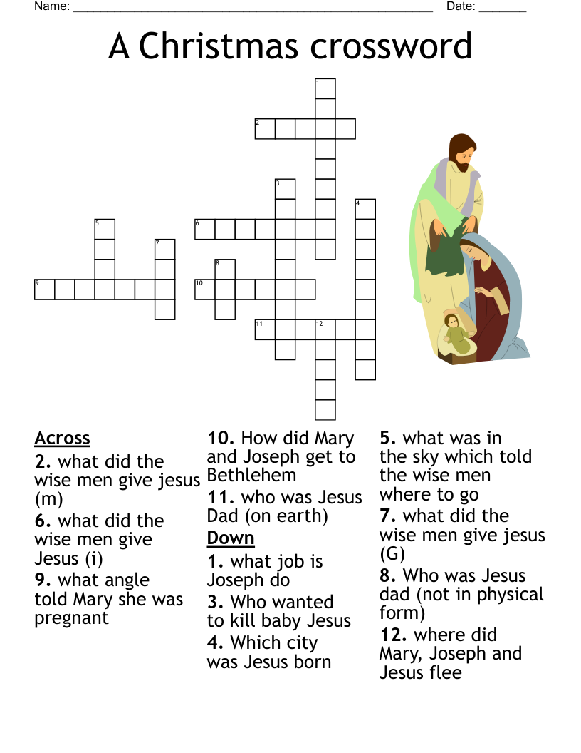 Christmas Bible Trivia Crossword WordMint Christmas Bible Trivia Crossword WordMint