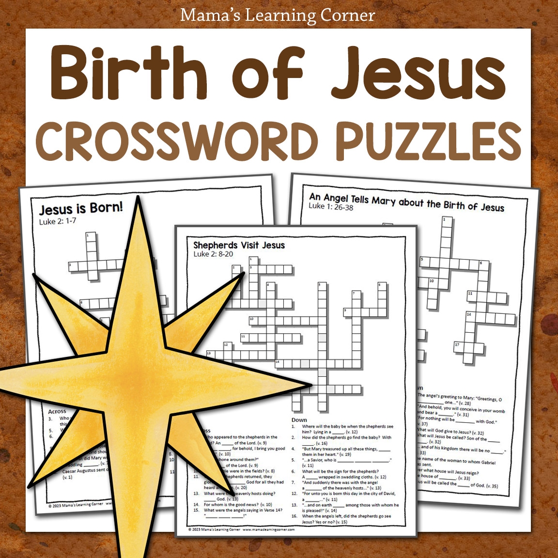 Christmas Birth Of Jesus Crossword Puzzle Packet Mamas Learning Corner Christmas Birth Of Jesus Crossword Puzzle Packet Mamas Learning Corner