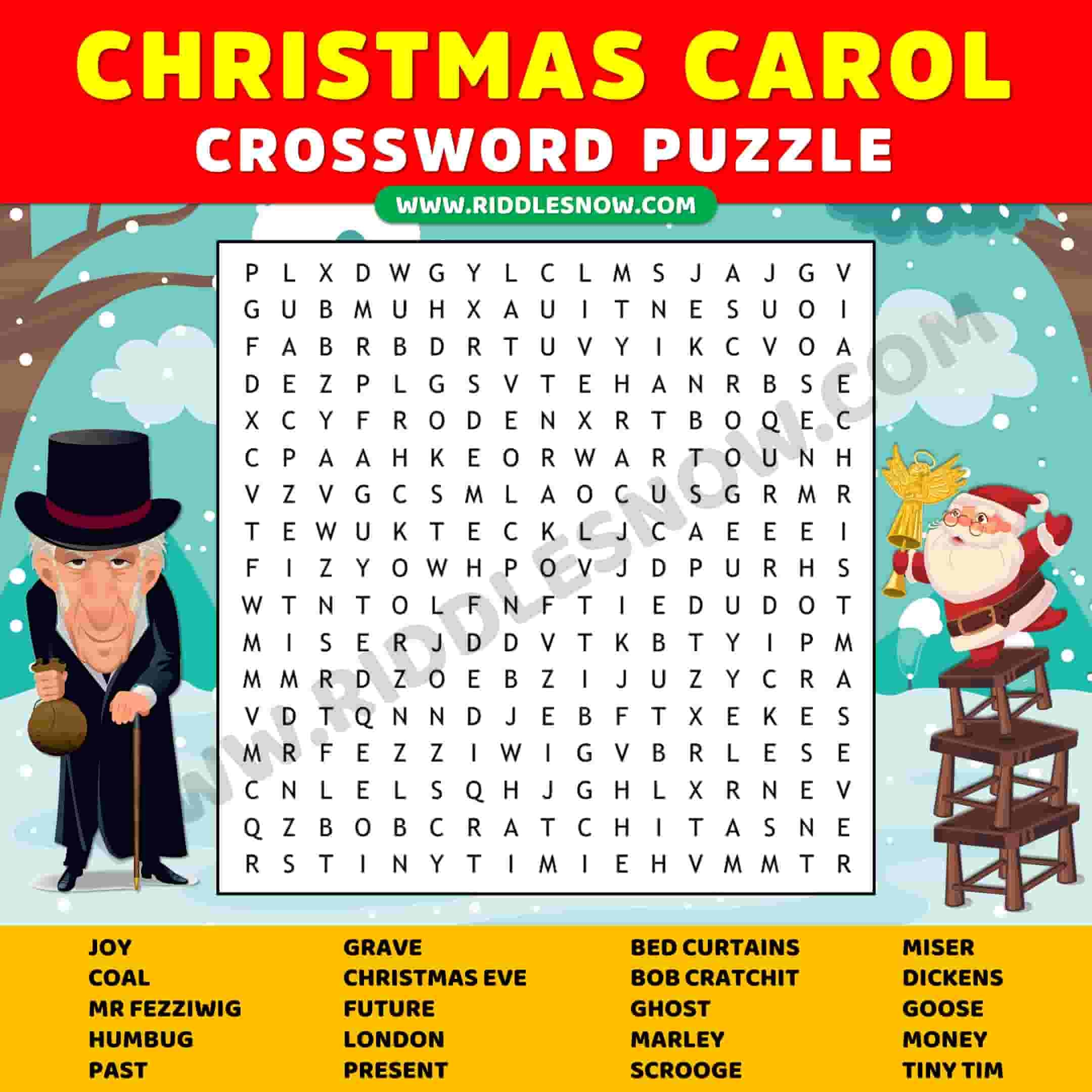 A Christmas Carol Crossword Printable A Christmas Carol Crossword Printable