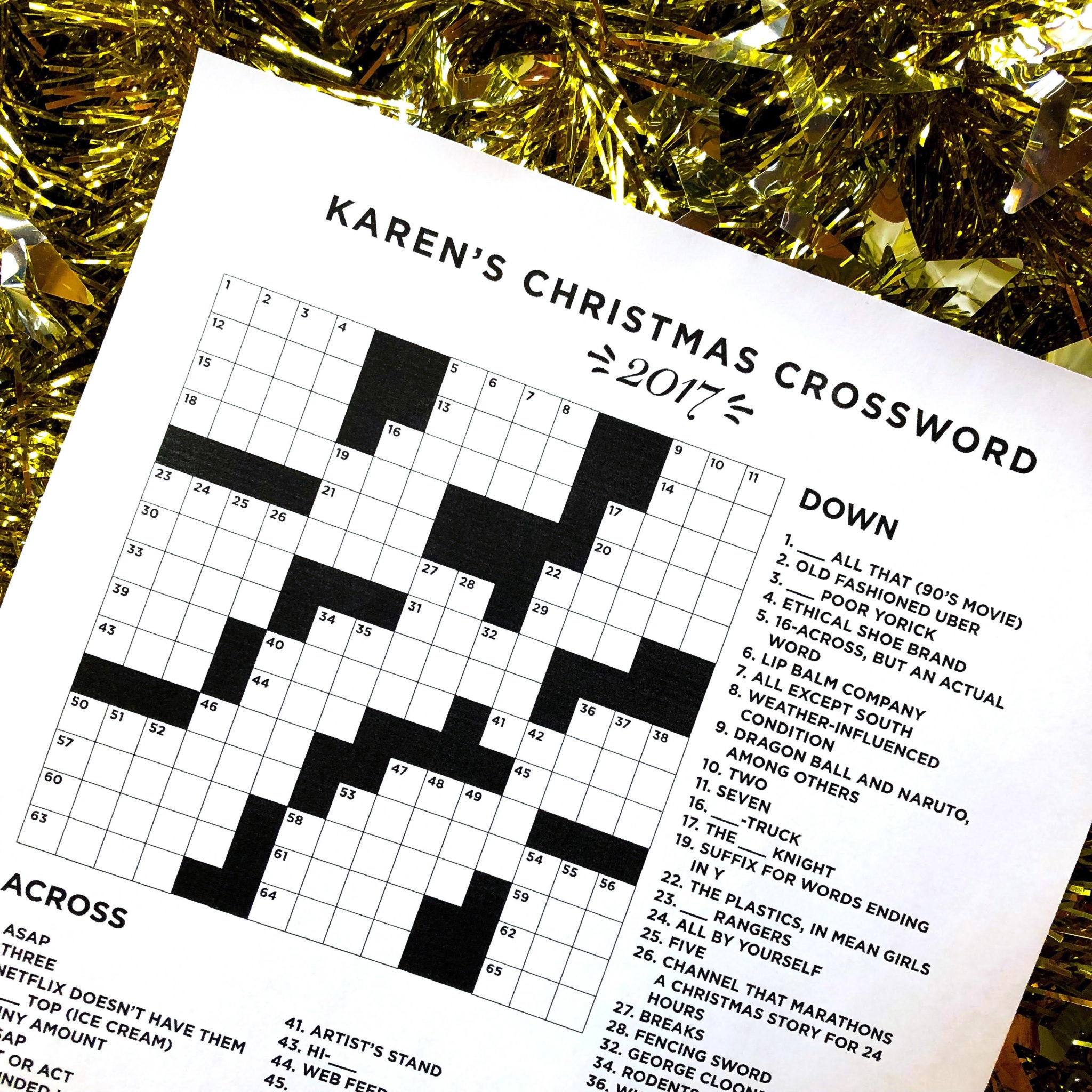 Christmas Crossword 2017 Karen Kavett Christmas Crossword 2017 Karen Kavett