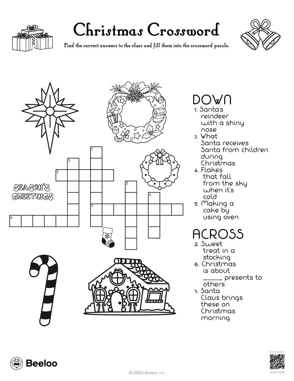 Christmas Crossword Beeloo Printable Crafts And Activities For Kids Christmas Crossword Beeloo Printable Crafts And Activities For Kids