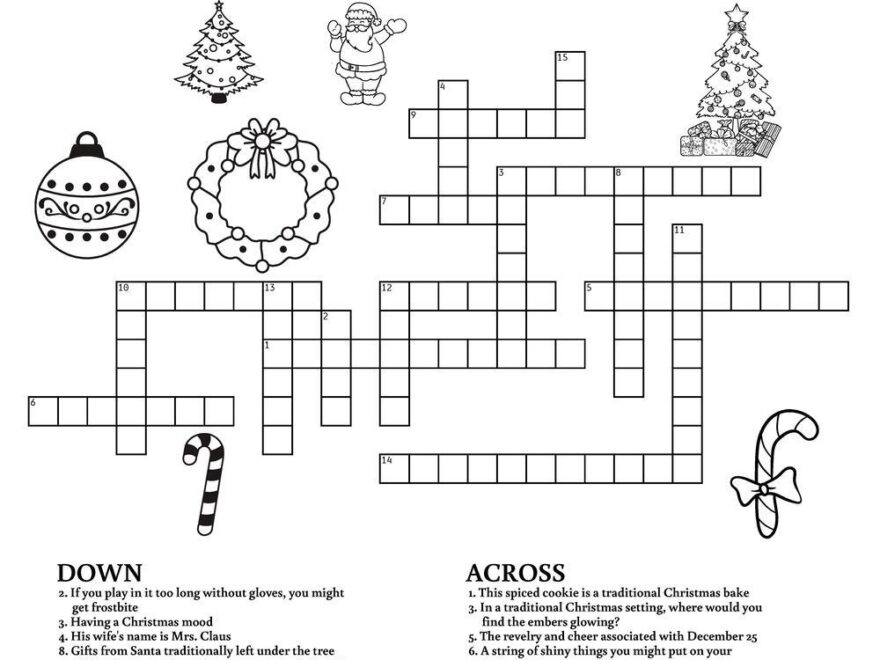 Christmas Crossword Beeloo Printable Crafts And Activities For Kids