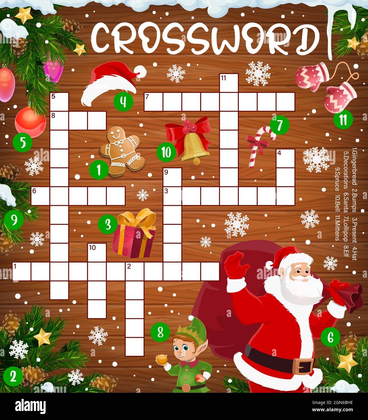 Christmas Crossword Cross Puzzle With Santa And Gifts Pine Tree And Gingerbread Elf And Lollipop Candy Find Word Quiz For Kids Educational Riddle With Christmas Cartoon Characters Wood Background Stock Vector Image Christmas Crossword Cross Puzzle With Santa And Gifts Pine Tree And Gingerbread Elf And Lollipop Candy Find Word Quiz For Kids Educational Riddle With Christmas Cartoon Characters Wood Background Stock Vector Image