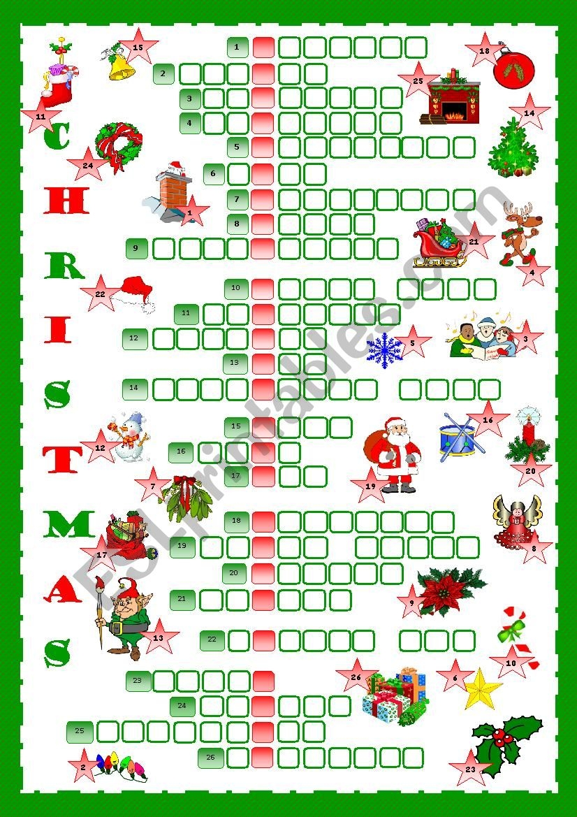 Christmas Crossword ESL Worksheet By Kosamysh Christmas Crossword ESL Worksheet By Kosamysh
