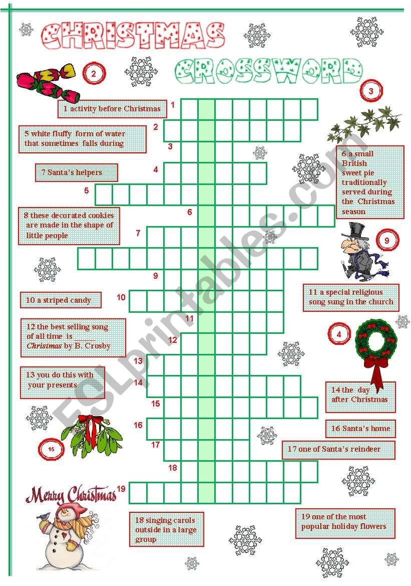 Christmas Crossword ESL Worksheet By Szilvi Christmas Crossword ESL Worksheet By Szilvi