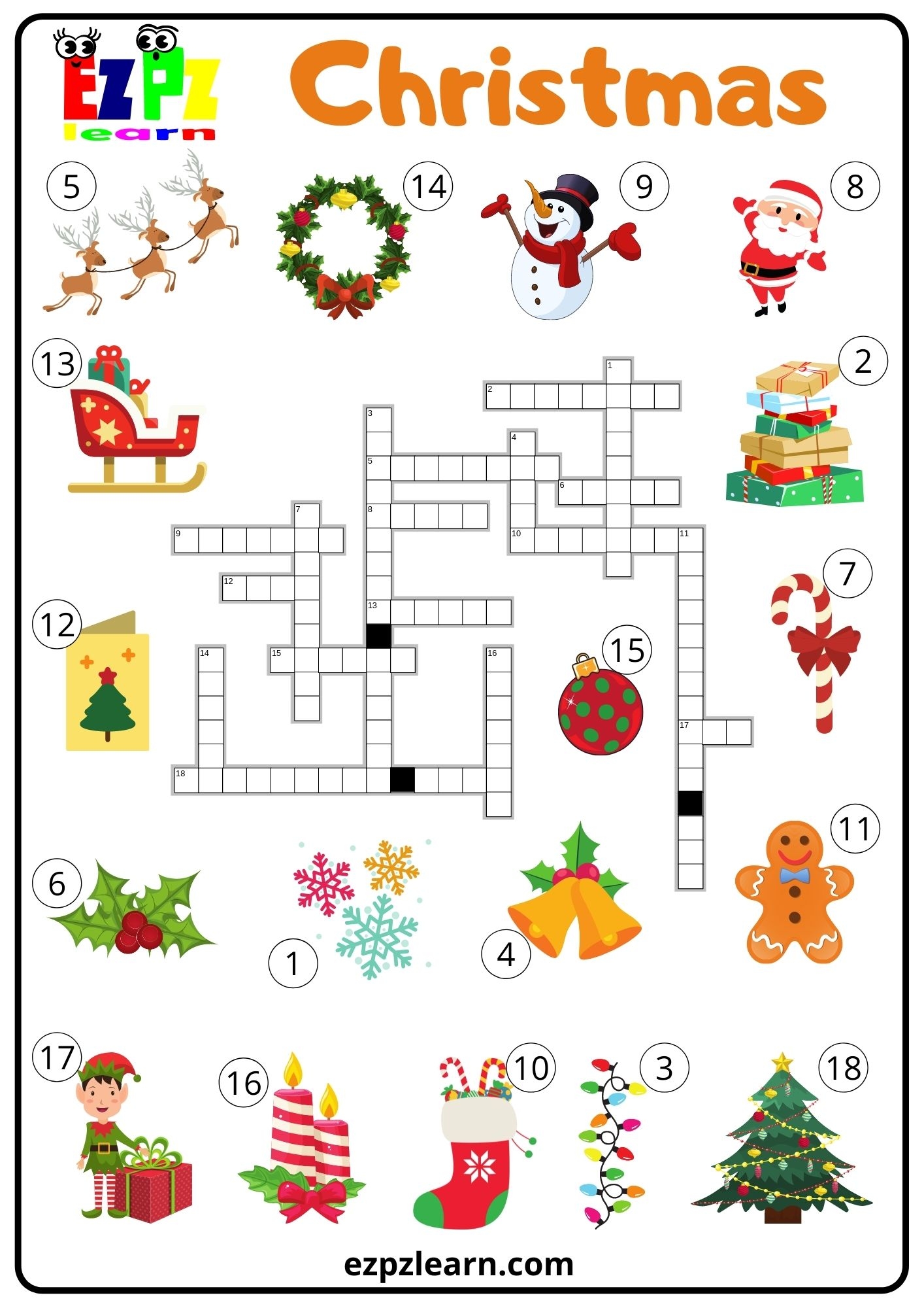 Christmas Crossword Ezpzlearn