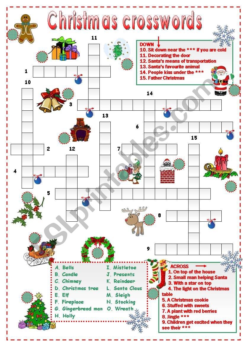 Christmas Crossword For Beginners ESL Worksheet By Firstime