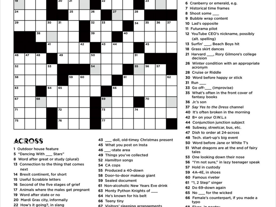 Christmas Crossword Puzzle 2018 Karen Kavett