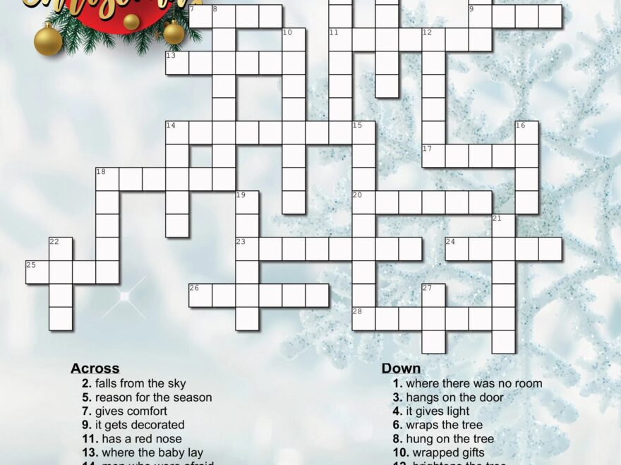 Christmas Crossword Puzzle Etsy