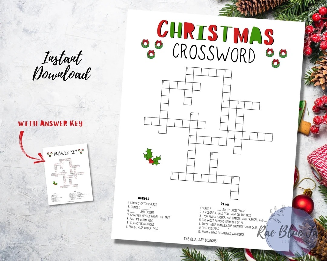 Christmas Toys Crossword Free Printable Christmas Toys Crossword Free Printable