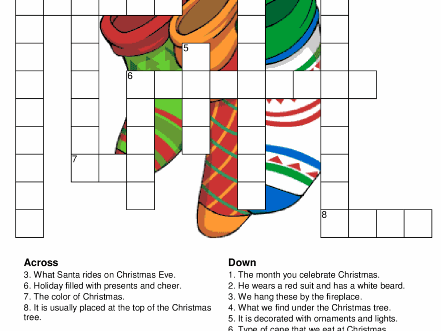 Christmas Crossword Puzzles Best Coloring Pages For Kids