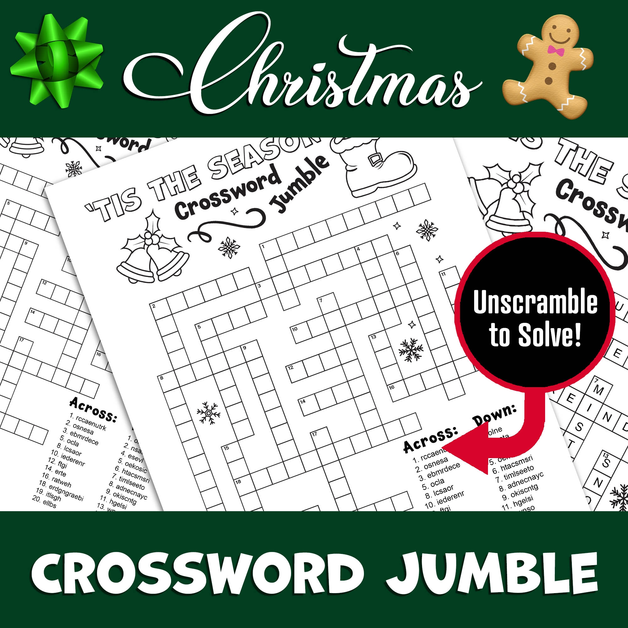 Christmas Crossword Word Puzzle Word Scramble Word Game Activity Classful Christmas Crossword Word Puzzle Word Scramble Word Game Activity Classful