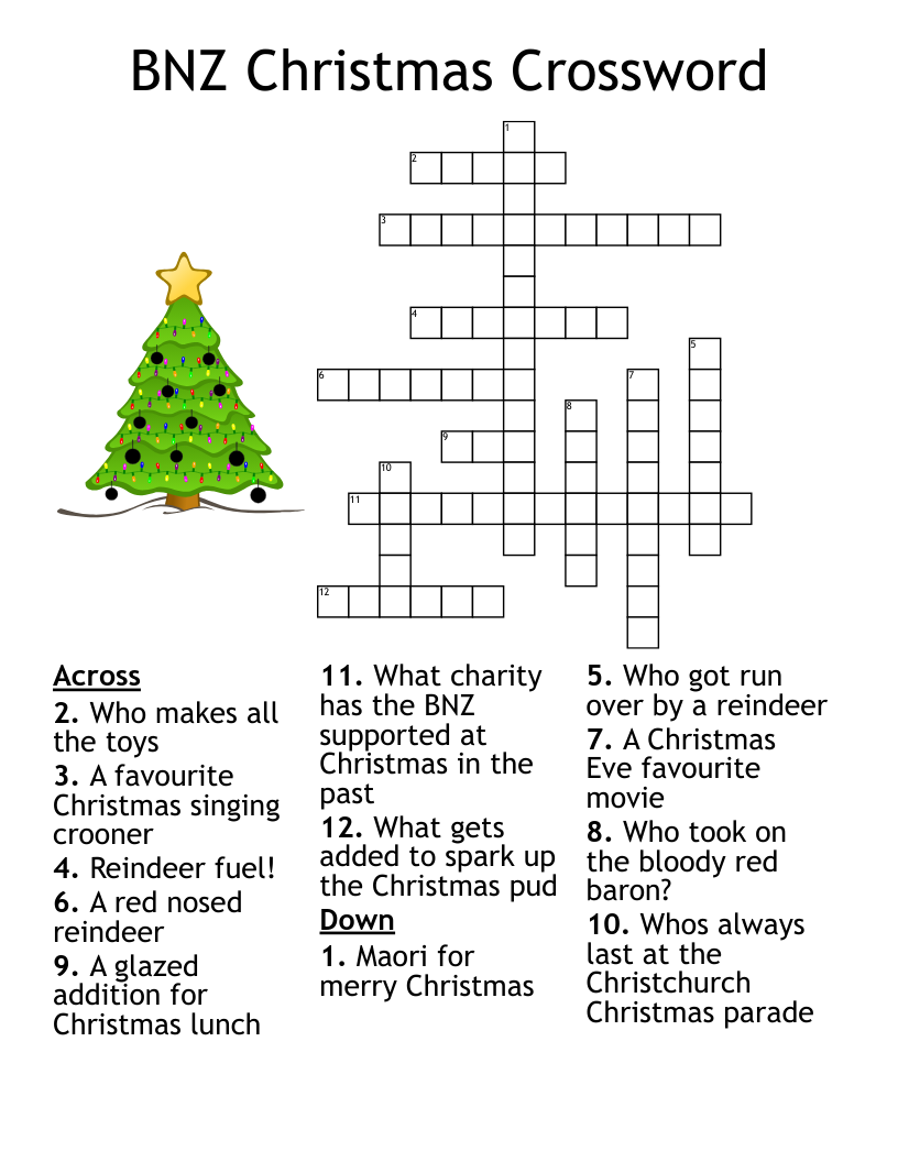 Christmas Crossword WordMint Christmas Crossword WordMint
