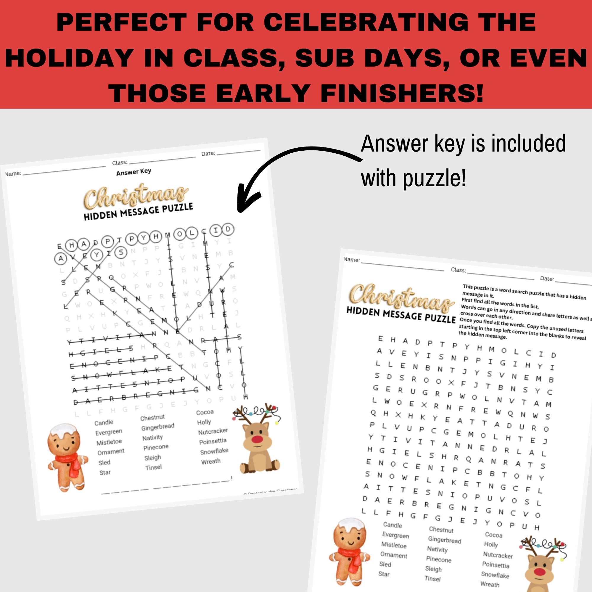 Christmas Puzzles Crossword Word Search Etc Sub Days Early Finisher Classful Christmas Puzzles Crossword Word Search Etc Sub Days Early Finisher Classful