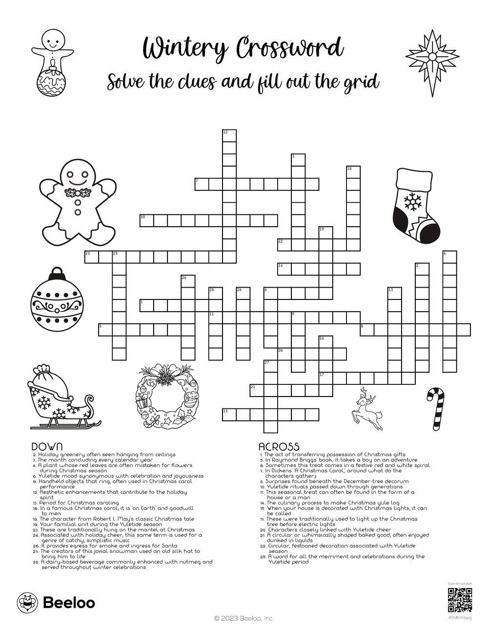 Christmas themed Crossword Puzzles Beeloo Printable Crafts And Activities For Kids Christmas themed Crossword Puzzles Beeloo Printable Crafts And Activities For Kids