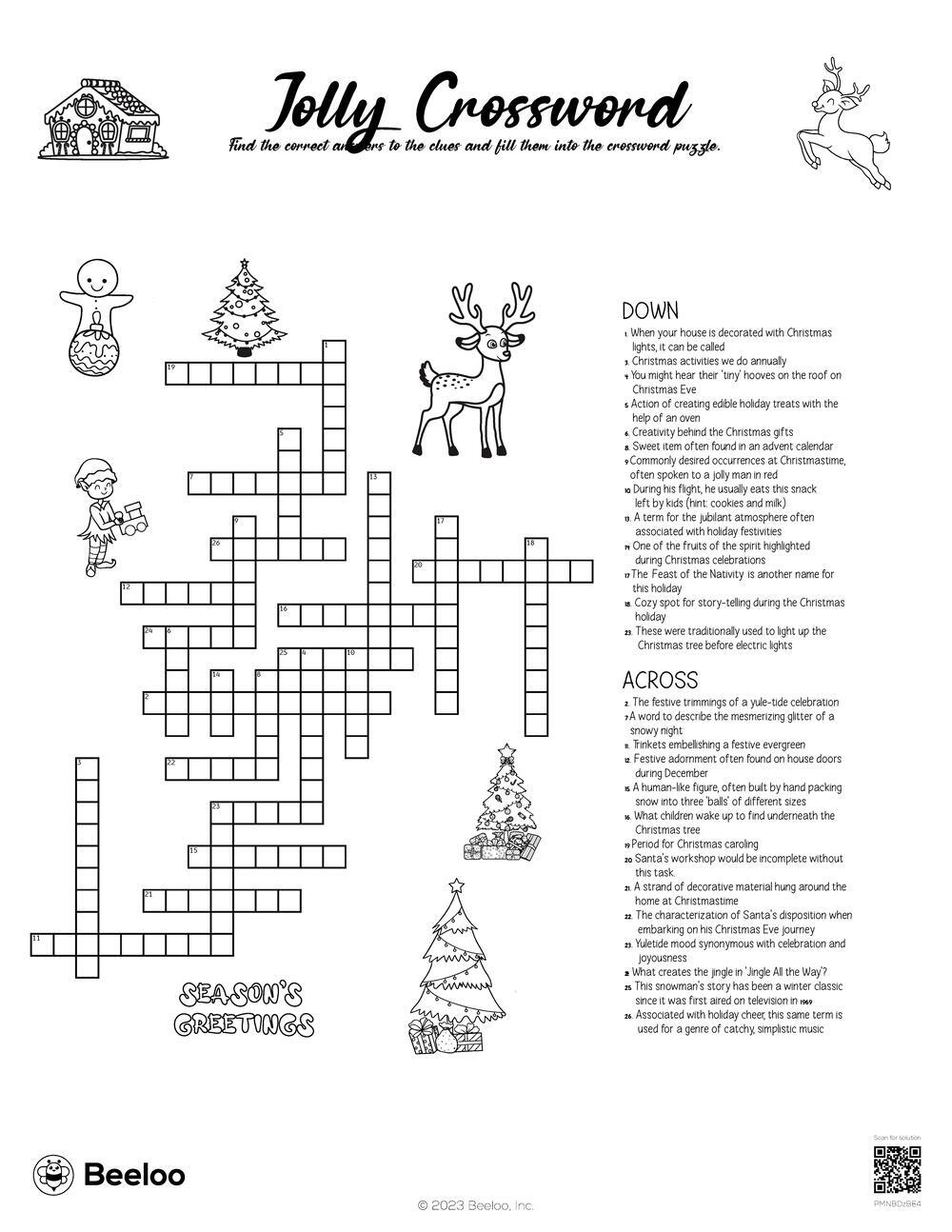 Christmas themed Crossword Puzzles Beeloo Printable Crafts And Activities For Kids Christmas themed Crossword Puzzles Beeloo Printable Crafts And Activities For Kids