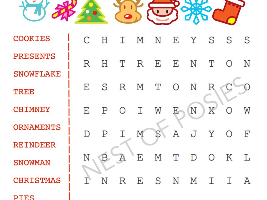 Christmas Word Puzzle Printables For Kids Nest Of Posies
