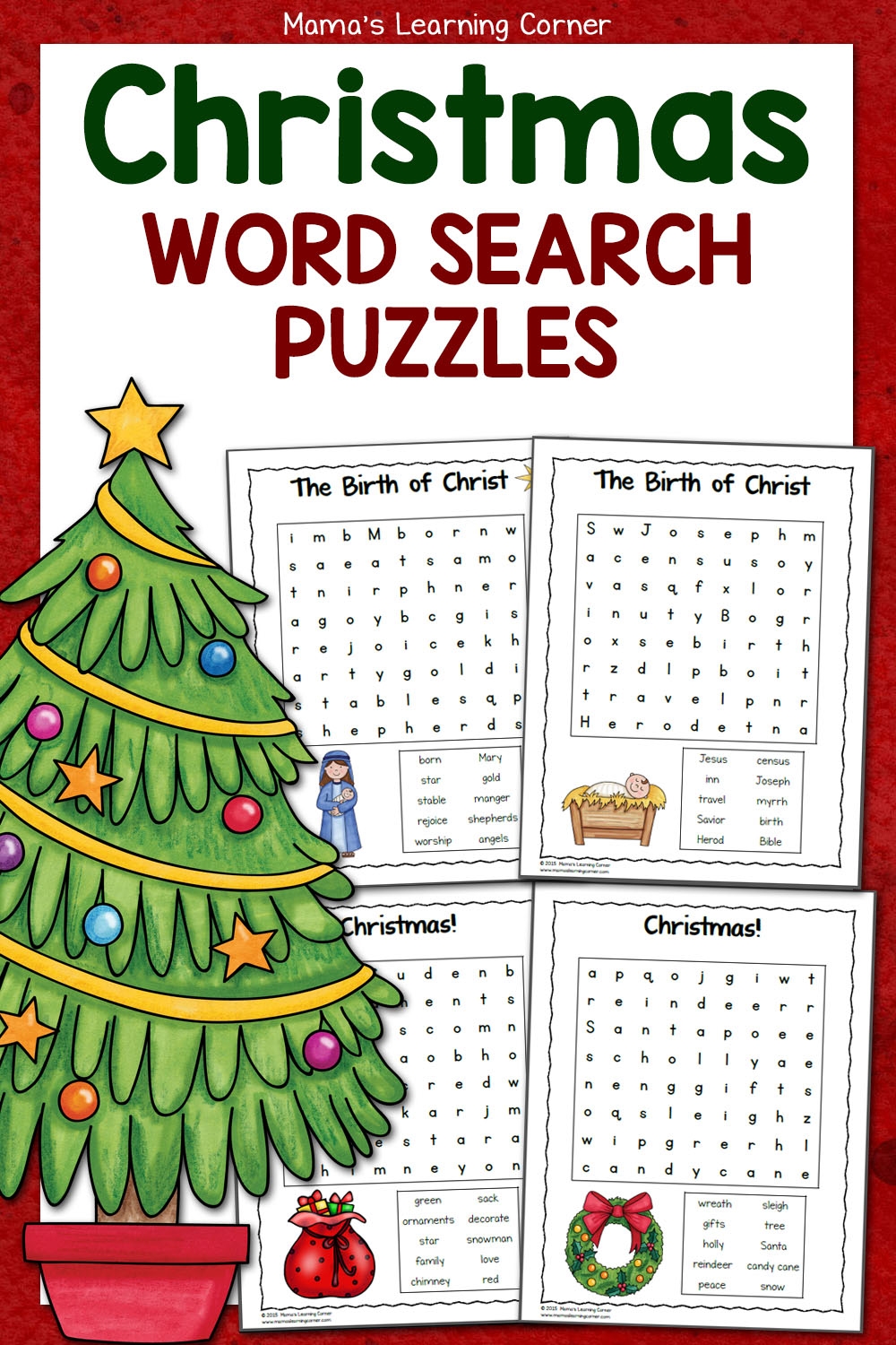 Christmas Word Search Puzzles Mamas Learning Corner Christmas Word Search Puzzles Mamas Learning Corner