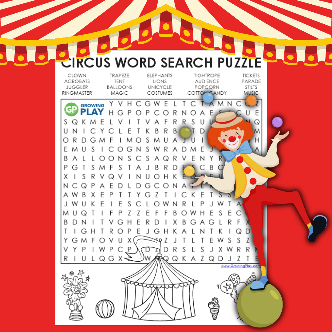 Carnival Theme Crossword Puzzles Free Printable
