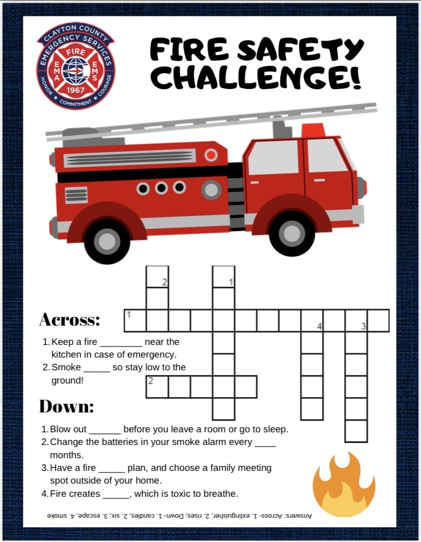 Clayton County FD On X As We Continue To SPRING Into FIRE SAFETY and In Honor Of American Crossword Puzzles Week You Can Request A Copy Of Our Fire Safety Crossword Clayton County FD On X As We Continue To SPRING Into FIRE SAFETY and In Honor Of American Crossword Puzzles Week You Can Request A Copy Of Our Fire Safety Crossword