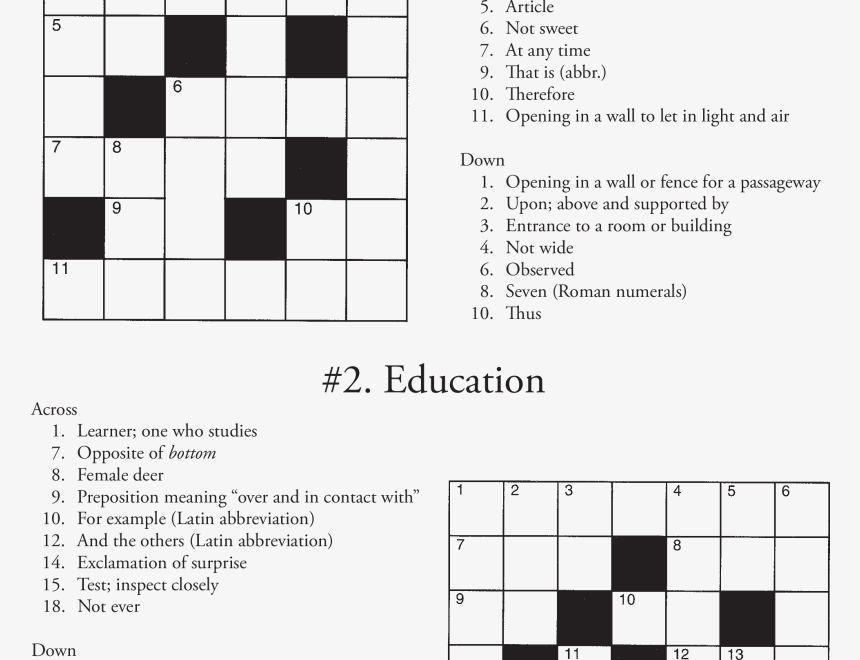 Clip Art Crossword Puzzle Template Easy Example Of Crossword Puzzle HD Png Download Kindpng