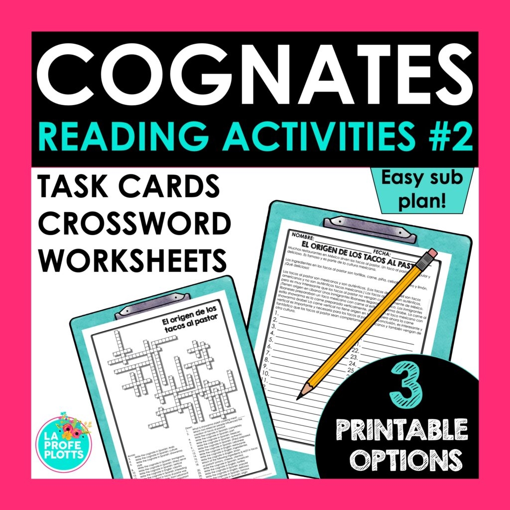 Cognate Activities For Spanish Class La Profe Plotts