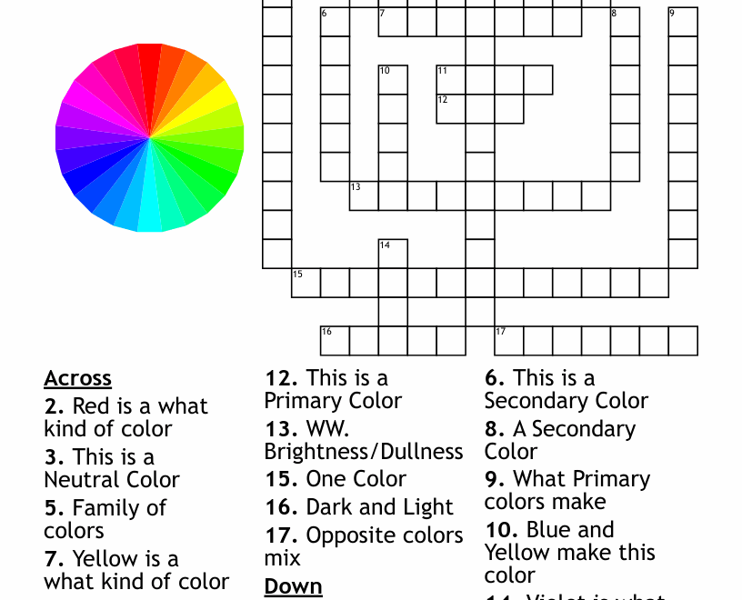 Color Wheel Crossword WordMint