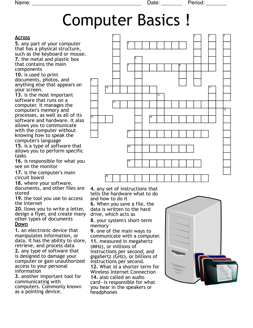 Computer Basics Crossword WordMint Computer Basics Crossword WordMint