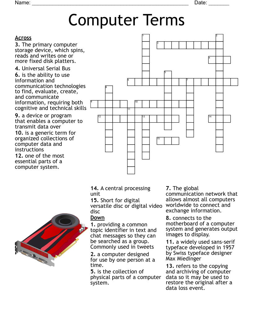Computer Terms Crossword WordMint Computer Terms Crossword WordMint