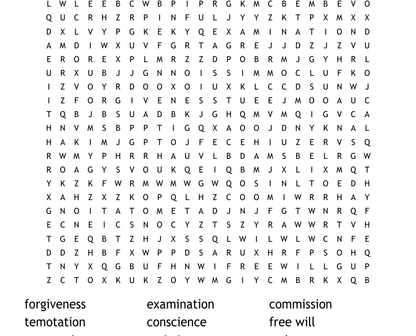 Conscience Word Search WordMint