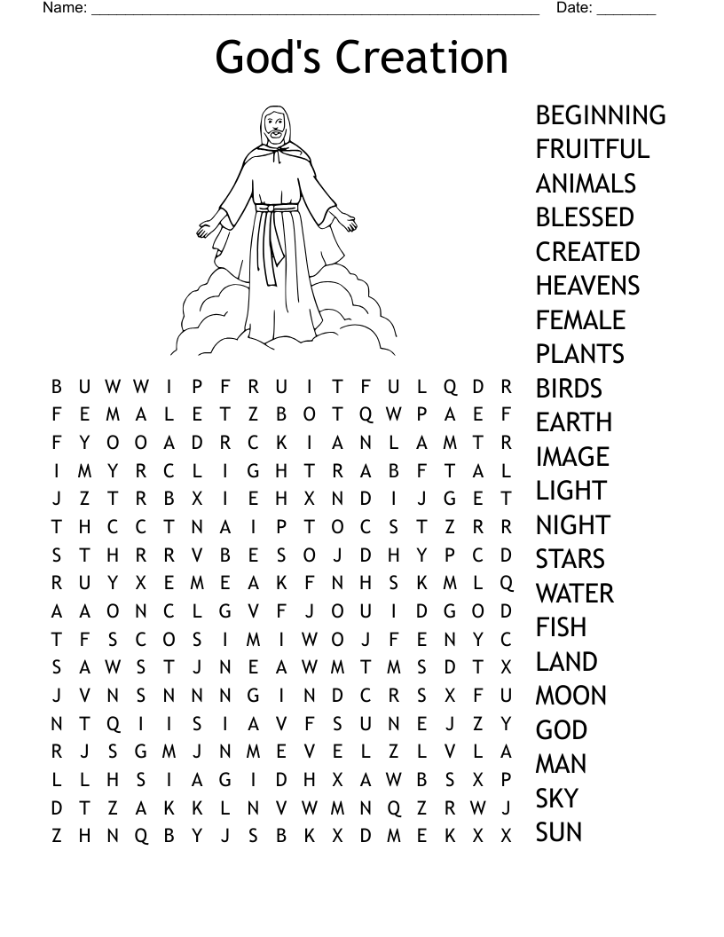 Creation Crossword Genesis 1 And 2 WordMint Creation Crossword Genesis 1 And 2 WordMint
