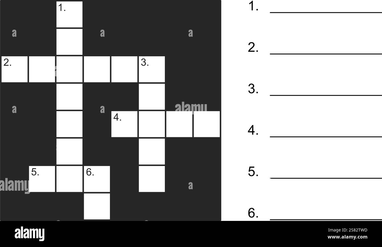 Cross Word Puzzle Template Stock Vector Images Alamy